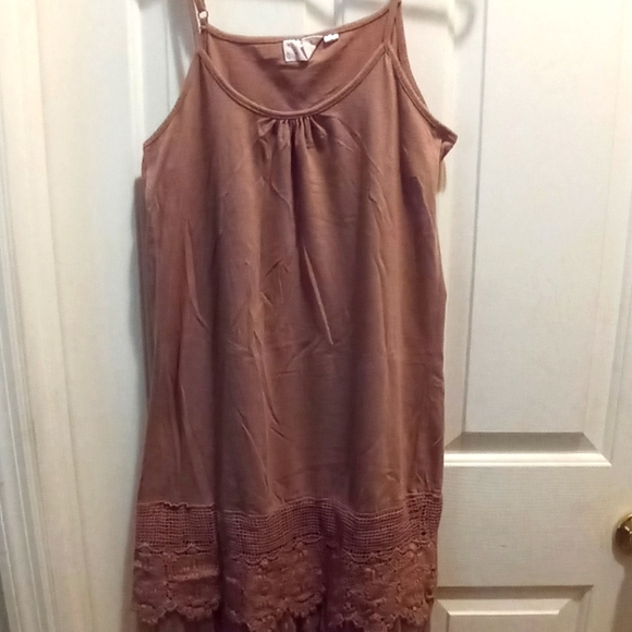 navy blue dress for baby girl Winter Lennon Light Yellow Spaghetti Strap Dress Size Large Lace Details main image 1